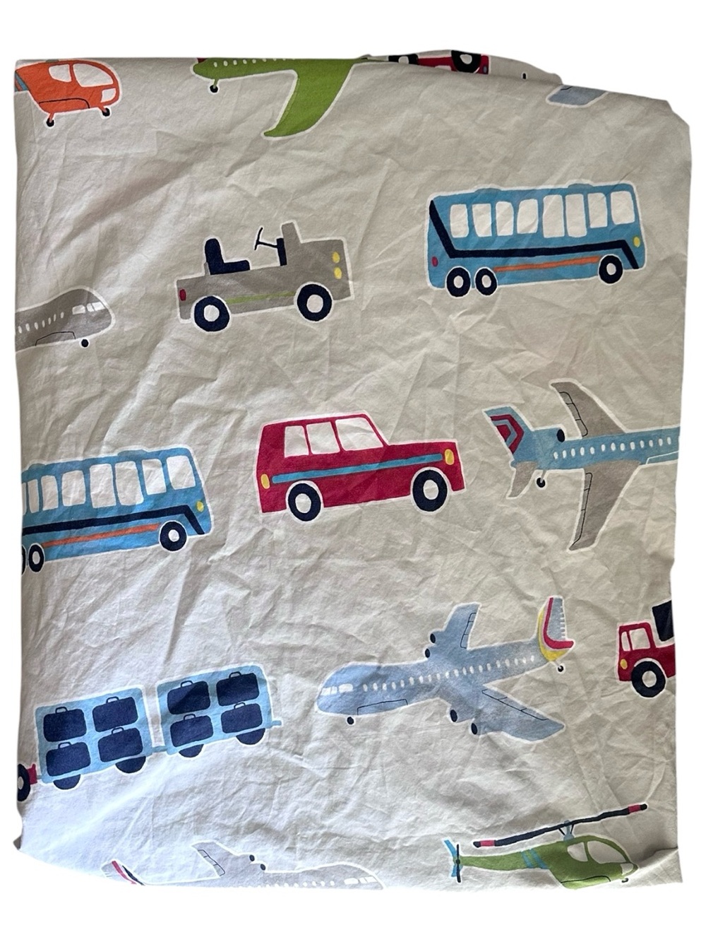 Pottery Barn Kids Brody Transportation Twin Size Duvet Cover Cotton